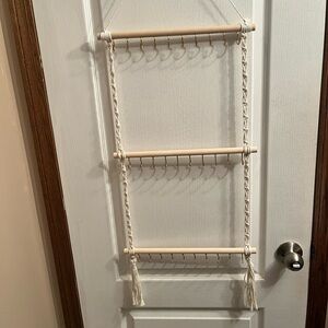 Macrame Wall Hanging Jewelry Organizer 30 Hooks